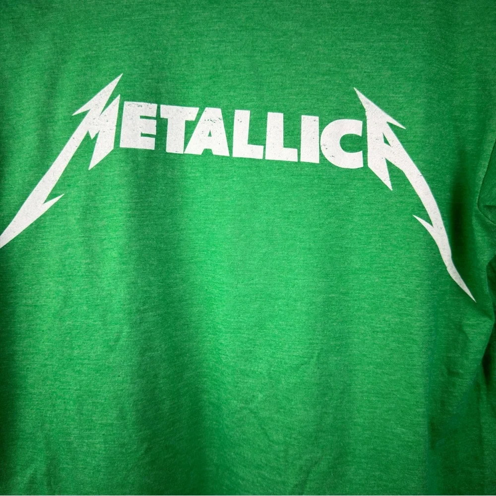 NWOT Metallica Rock 80’s Band tshirt- Green Short Sleeve, unisex Small
